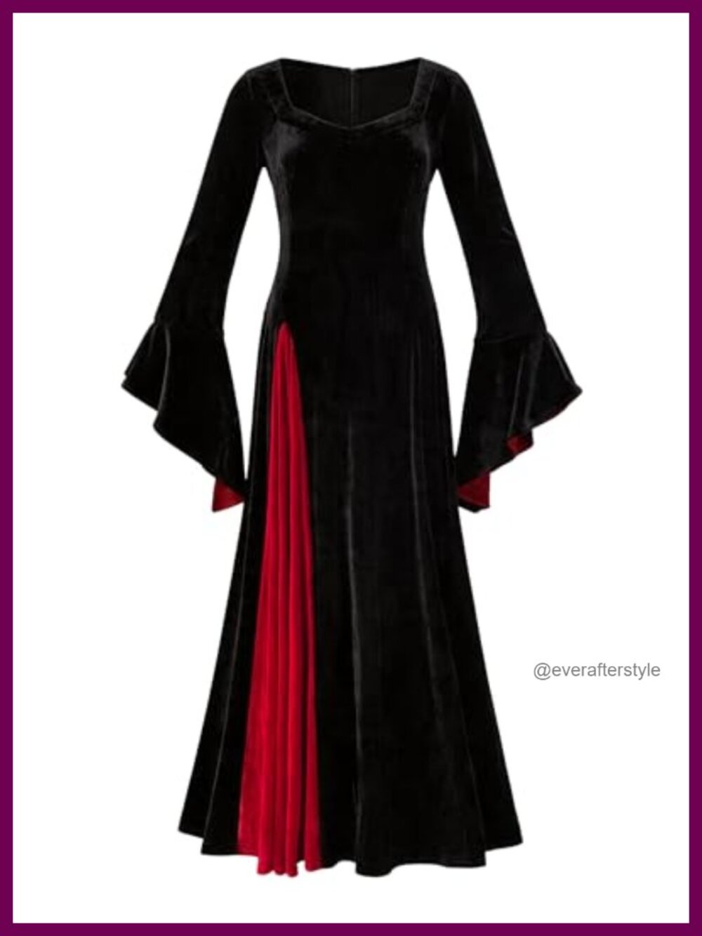 Gothic Velvet Maxi Dress Long Sleeve Medieval Cosplay Costume